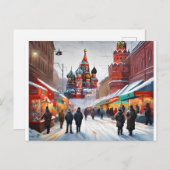 Russie, Moscou, Hiver - Carte Noël 006 (Devant / Derrière)