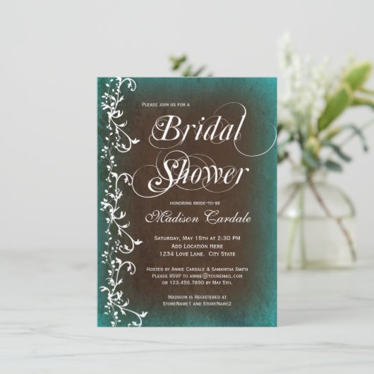 Russie Pays Turquoise Invitation à la douche nupti (Debout devant)
