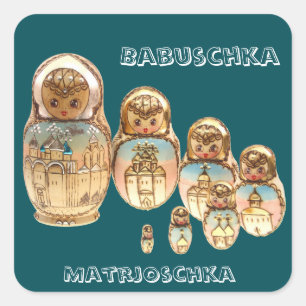 Russie - Russia Babouchka Matrjoschka Autocollants