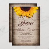 Russie Tournesol Brune Invitations de douche nupti (Devant / Derrière)