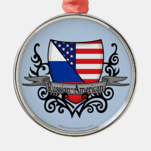 Russisch-Amerikaanse vlag Metalen Ornament
