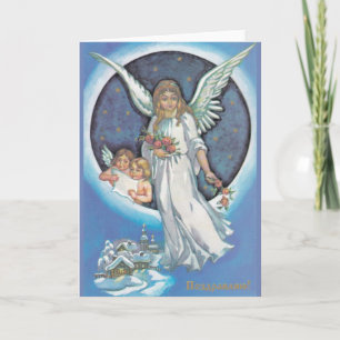 Russisch Angel Christmas Wenskaart Feestdagen Kaart