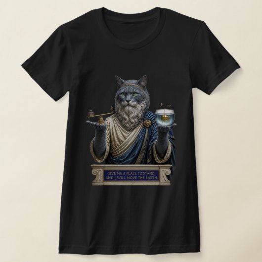 Russisch Blau Archimedes Kat T-shirt (Laagn)