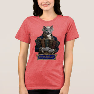 Russisch Blau Immanuel Kant Kat Tri-Blend Shirt