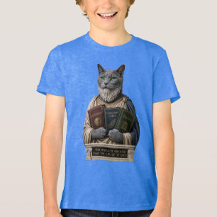 Russisch Blauw Aristoteles Kat Tri-Blend Shirt
