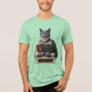 Russisch Blauw Aristoteles Kat Tri-Blend Shirt