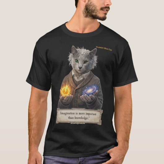Russisch Blauw Einstein Kat - Verbeelding T-shirt (Voorkant)