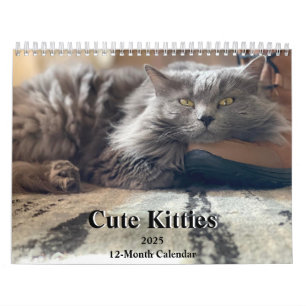 Russisch blauw en gember Sinaasappel Tabby Cats 20 Kalender