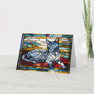 Russisch blauw Glas in lood Kaart