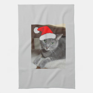 Russisch blauw kerstfeest theedoek