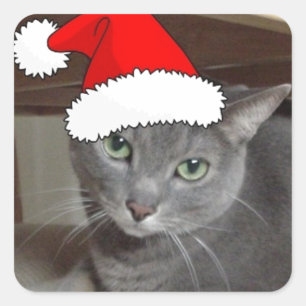 Russisch blauw kerstfeest vierkante sticker