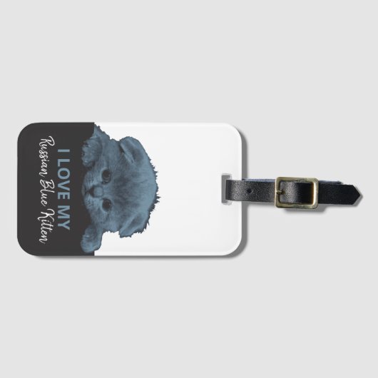 Russisch Blauw Kitten Bagagelabel (Voorkant (horizontaal))