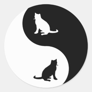 Russisch Blauw Yin Yang Ronde Sticker