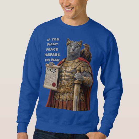 Russisch Blauwe Caesar Kat Trui (Voorkant)