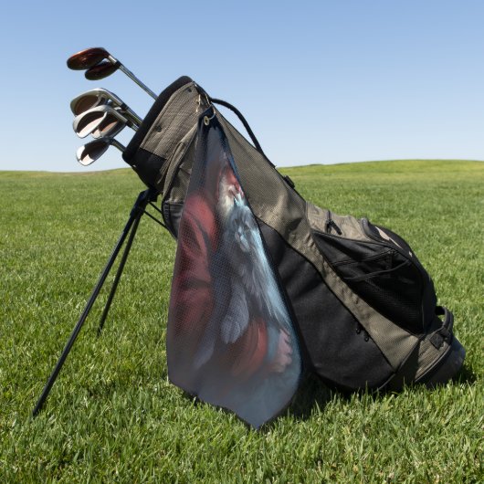 Russisch Blauwe Kat Kerstman Festieve Kerstmis Golfhanddoek (Groen)