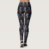Russisch Blauwe Kat Sinterklaas Feestelijke Kerstm Leggings (Achterkant)