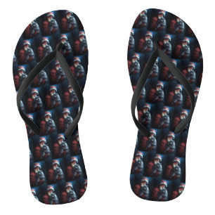 Russisch Blauwe Kat Sinterklaas Feestelijke Kerstm Teenslippers