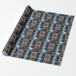 Russisch Blauwe Katten Kerst Sneeuw Vakantie Cadeaupapier
