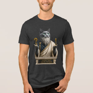 Russisch Blauwe Socrates Kat Tri-Blend Shirt