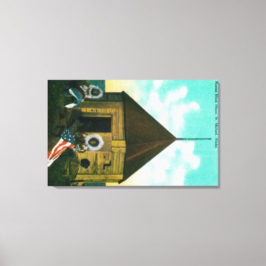 Russisch Blok House in St. Michael, Alaska Canvas Afdruk (Voorkant)