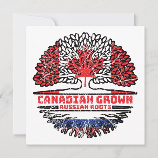 Russisch-Canadese vlag voor boomstammen Kaart (Voorkant)