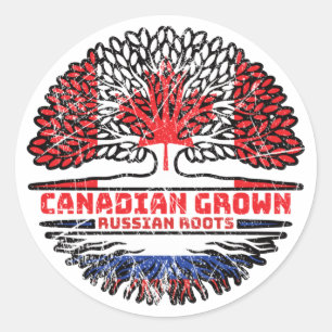 Russisch-Canadese vlag voor boomstammen Ronde Sticker