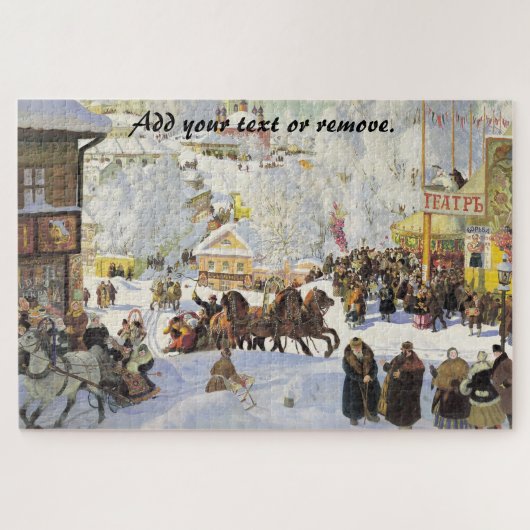 Russisch carnaval "Maslenitsa", Boris Kustodiev, Legpuzzel (Horizontaal)