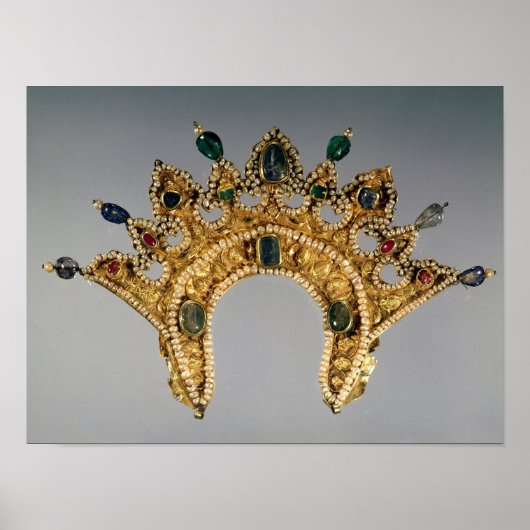 Russisch dobbeltje, goudset met parels poster (Voorkant)