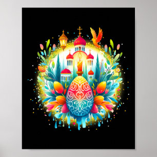 Russisch Grieks-Byzantijns-orthodox kruis Poster