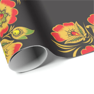 Russisch hohloma-pakpapier cadeaupapier