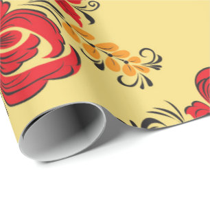 Russisch hohloma-pakpapier cadeaupapier