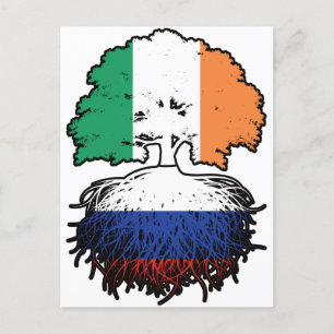 Russisch - Iers - boomstammen Briefkaart