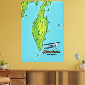 Russisch Kamchatka-schiereiland: reiskaart. Canvas Afdruk (Insitu (Woonkamer))