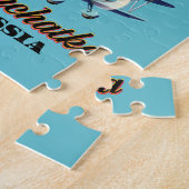 Russisch Kamchatka-schiereiland: reiskaart. Legpuzzel (Zijkant)