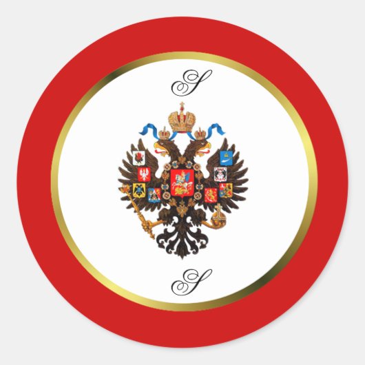 Russisch Keizerlijke Crest Monogram Stickers (Voorkant)