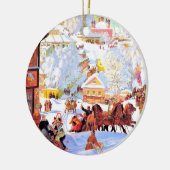 Russisch kerstcadeautje voor aangepaste kunst keramisch ornament (Links)