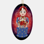 Russisch kerstfeest met Doll - "Elena" Keramisch Ornament (Rechts)