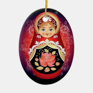 Russisch kerstfeest met Doll - "Natalya" Keramisch Ornament