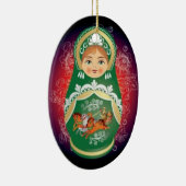 Russisch kerstfeest met Doll - "Olga" Keramisch Ornament (Rechts)