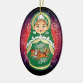 Russisch kerstfeest met Doll - "Olga" Keramisch Ornament (Links)