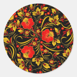Russisch khokhloma ronde sticker