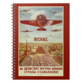  Russisch luchtvaartboekje met aangepaste naam Notitieboek (Voorkant)