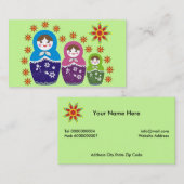 Russisch Matryoshka Doll Visitekaartjes (Voorkant / Achterkant)