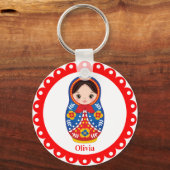 Russisch Matryoshka, Nesting Babushka Doll Sleutel Sleutelhanger (Voorkant)