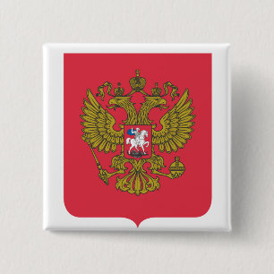 Russisch nationaal embleem vierkante button 5,1 cm