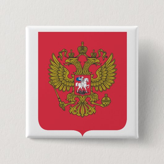 Russisch nationaal embleem vierkante button 5,1 cm (Voorkant)