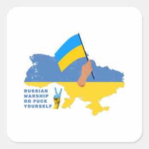 Russisch oorlogsschip gaat naar Classic Vierkante Sticker