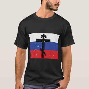 Russisch-orthodox Christelijk Vlaggenkruis T-shirt