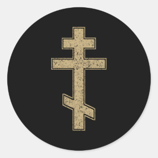 Russisch-Orthodox Kruis Slavisch-Byzantijns Kruis Ronde Sticker