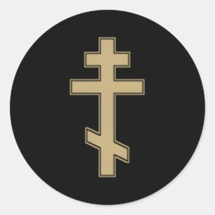 Russisch-Orthodox Kruis Slavisch-Byzantijns Kruis Ronde Sticker